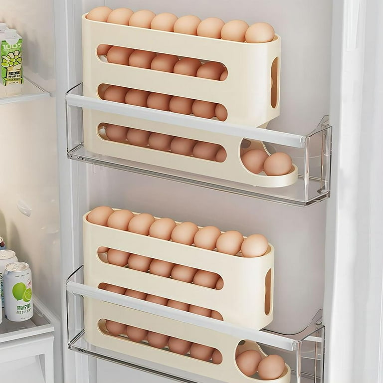 4-Tier Refrigerator Egg Dispenser - Automatic Rolling Egg Storage Rack For Kitchen Organization