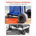 thumbnail image 3 of KFFKFF Beach Cart with Large Wheels for Sand, 165 lbs Capacity, Heavy Duty Folding Wagon with 12" Balloon Wheels, Storage Bag, Adjustable Handle, Utility Cart for Camping, Fishing, and Garden Use, 3 of 9