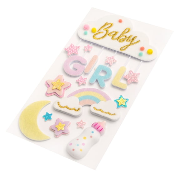 12 Pack: Baby Girl Cloud Dimensional Stickers by Recollections