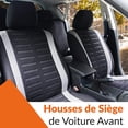 thumbnail image 2 of Fundas universales para asientos delanteros de coche, color negro y gris | Fundas universales para asientos de coche (conductor y pasajero) | Accesorios de interior (negro), 2 of 5