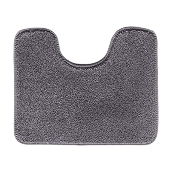 Rug Pad, Luxury Toilet Rugs U Shaped Washable Bath Rugs for Bathroom Non Sliping Extra Soft And Absorbent Microfiber Bath Mat Plush Comfortable Contours Bath Rugs, Dark Gray