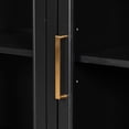 thumbnail image 4 of Christopher Knight Home 47.9" Storage Cabinet with Glass Doors and Adjustable Shelves, Wood Frame, White+Black, 4 of 13