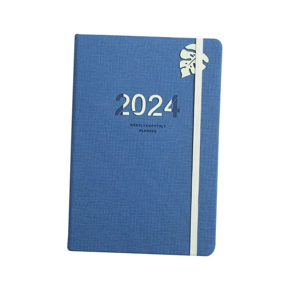 Planificador 2024 A5 Papel grueso Organizador personal Cuenta diaria Planificadores diarios 2024 azul oscuro
