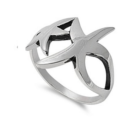 925 Sterling Silver Best Friends Forever Starfish Ring Size (Spongebob Best Friends Forever Ring)