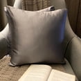 thumbnail image 2 of The HomeCentric Decorative Lumbar Pillow Cover Silver Pack Of 2, 12"x14" (30x35 cm) Satin Solid Oblong Pillow Cover, Modern Cushion Cover Style - Silver Gray Slub Satin, 2 of 14