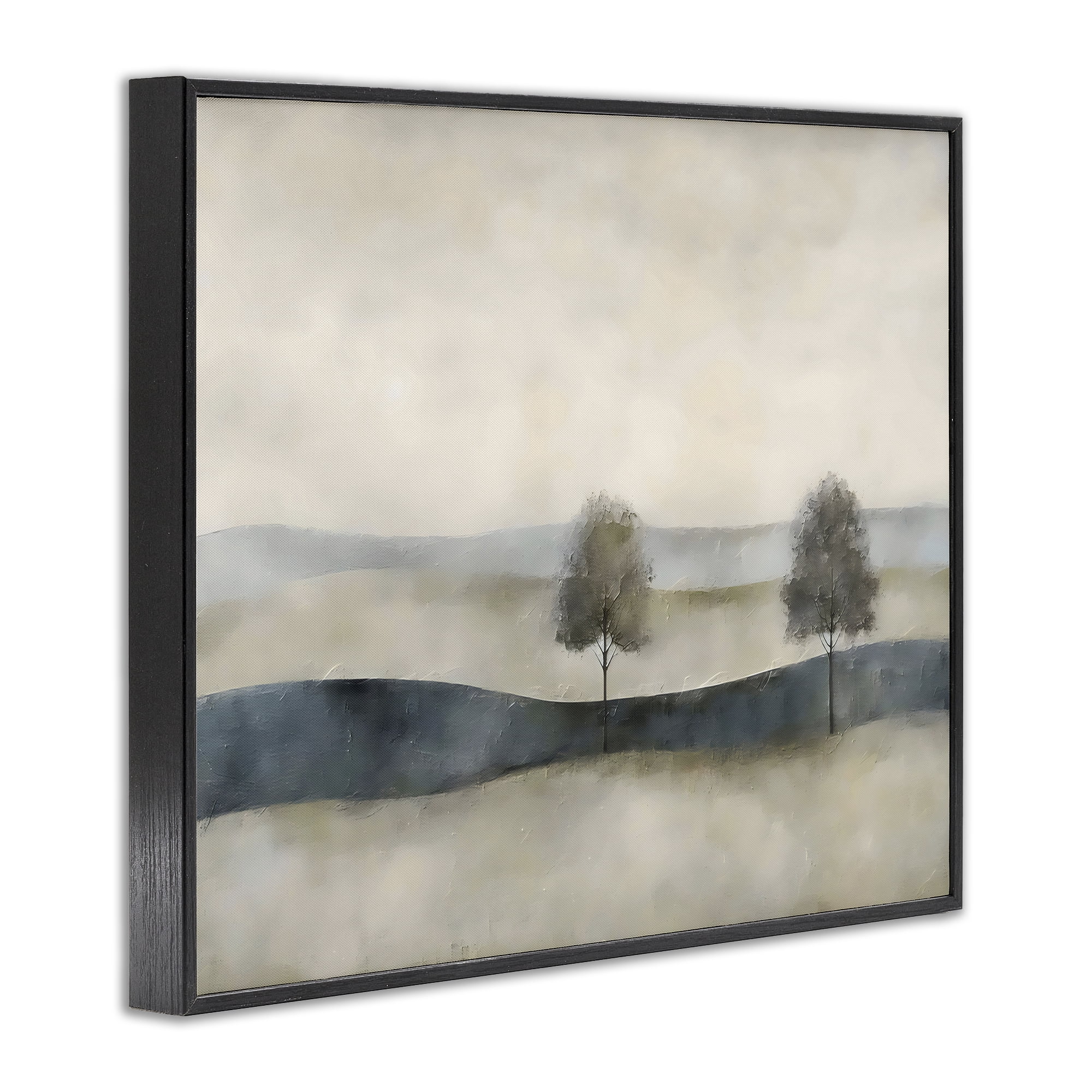 Stupell Industries Muted Horizon with Trees Black Framed Giclee Art, design by Riley B