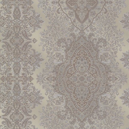 Decorline Benedict Pewter Ornate Paisley Stripe Wallpaper
