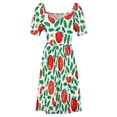 thumbnail image 5 of Tomato pattern Sleeveless Dress luxury woman party dress women dress, 5 of 7