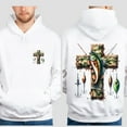 thumbnail image 4 of Camo Cross Fishing Hoodie – Double-Sided Religious Apparel, Dad Faith Hoodie, Christian Fishermen Pullover, Father’s Day Gift for Men, 4 of 7