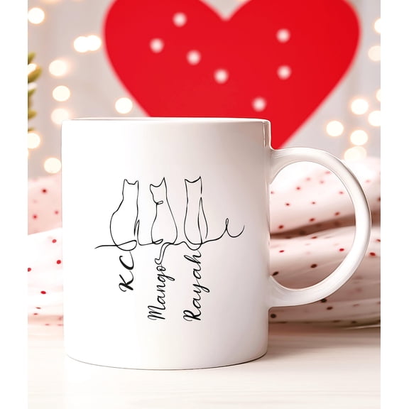 Custom Cat's Name Mug, Personalized Gift For Cat Dad Cat Mom, Cats OwnerMug, Cat Lover Mug
