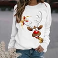 thumbnail image 4 of Pull de Noël pour Femmes, Col Rond, Cardigan d'Hiver, Veste Mi-Longue, Chandail à Capuchon, Blouse à Manches Longues, Mode Imprimée Graphique, 4 of 6
