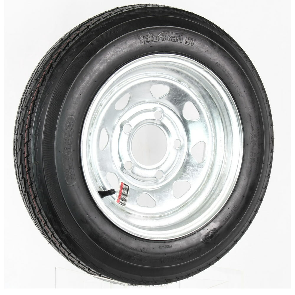 Trailer Tire On Rim 4 80 12 480 12 4 80X12 LRB 5 Lug Wheel Galvanized 