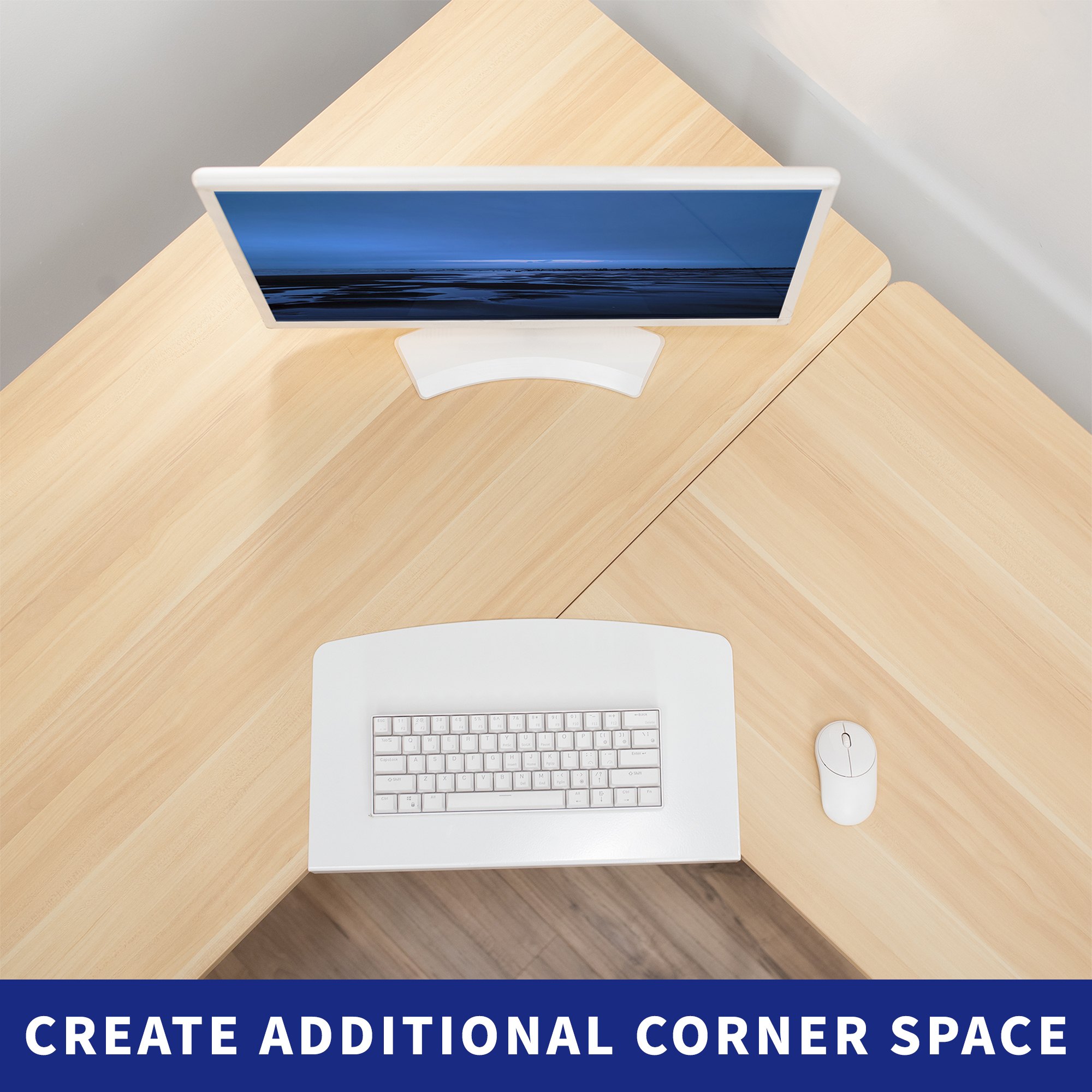 Buy VIVO White Steel L Desk Connector for Bridge Corner, Fits Keyboard