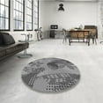 thumbnail image 4 of Ahgly Company Machine Washable Indoor Square Transitional Grey Gray Area Rugs, 6' Square, 4 of 7