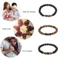 thumbnail image 2 of Mens Beaded Bracelets Matte Lava Rock Volcanic Stone Beads for Women Stretch Bracelet Fashion Jewelry Tiger Eye -, 2 of 4