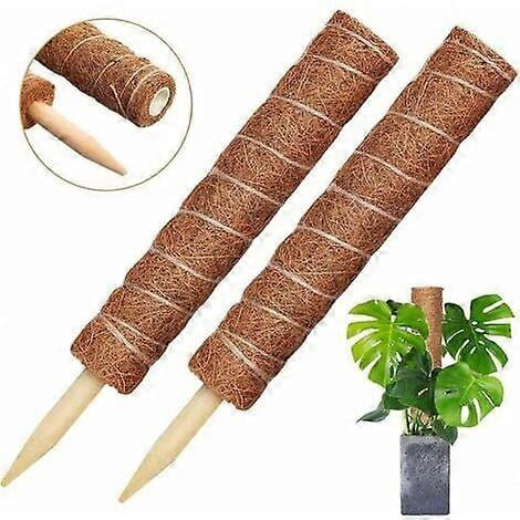 2pcs Plant Stake Coconut Fiber Stake, Plant Pole Coconut Fiber Stick, Totem Pole Coconut Fiber Totem Pole (40cm)