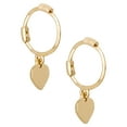 thumbnail image 2 of Brilliance Fine Girls/Tween 14Kt Yellow Gold Heart Hoop Earrings, 2 of 5