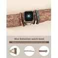 thumbnail image 3 of Wearlizer Boho Beads Band Compatible with Apple Watch Band Ultra (49mm), Series 8/7(41/45mm), Series SE/6/5/4(40/44mm) and Series 3/2/1 (38/42mm) for Women Leather Handmade Braided Natural Stone Strap, 3 of 6