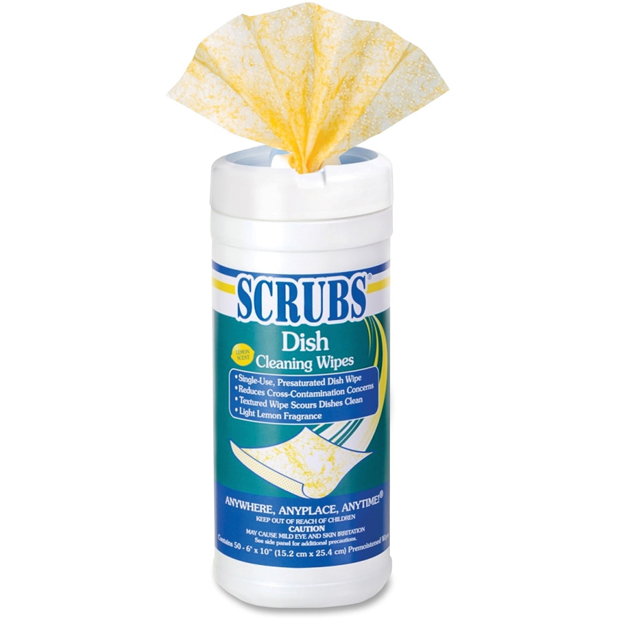 SCRUBS, ITW98256, Dish Cleaning Wipes, 50 / Each, Aqua