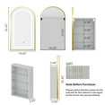 thumbnail image 7 of Arched Medicine Cabinet with Light,20x36 Inch Recessed Lighted  Medicine Cabinet Mirror with Storage for Bathroom, 7 of 7