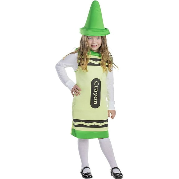 Dress Up America Crayon Costume for Kids - Green Crayon Tunic for Girls and Boys, Large