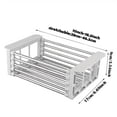 thumbnail image 5 of 1pc Drain Rack, Stainless Steel Kitchen Basket, Home Dish Rack, Retractable Sink Shelf, 8.81*(11.22-18.5)*3.7in, Suitable For Rectangular Sink, 5 of 5