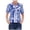 A-Blue488, variant on Women's Lightweight Gingham Crew Neck Short Sleeve Top Button Front Lace Trim Blouse Versatile Casual Daily Shirts