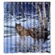 thumbnail image 1 of ABPHQTO Nieve Noche Bosque Lobo Pareja Arte Cortina de ducha Cortina de ducha impermeable 160x180 cm, 1 of 2