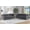 Grey, variant on YWEN 80" 2 Piece 3-Seater Velvet Chesterfield Sofa for Living Room,Combination Sofa with 4 Pillows,Button Tufted Trimming Curved Backrest Rolled Arms with Black Legs