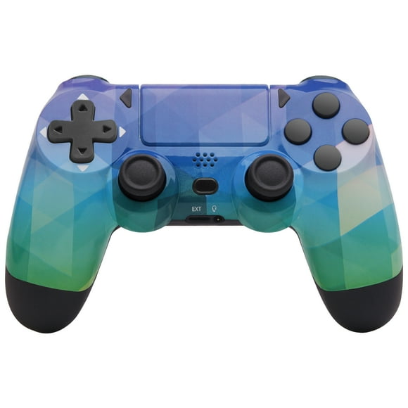 Controlador Inalámbrico para PS4, Compatible con PlayStation 4/4 Slim/4 Pro/PC Windows, Diseño Cuadrado Azul y Verde