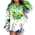 thumbnail image 5 of Staki Kids Girls Shamrock Shirt St. Patrick's Child Clover with Pockets Irish Long Sleeve Hoodie 3-12Y(Dark Green,10-11 Years), 5 of 6