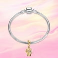 thumbnail image 2 of 925 Sterling Silver Charm Bracelets Christmas Dangle Golden Snowflake Globe Charm Women Bracelet Charm, 2 of 6