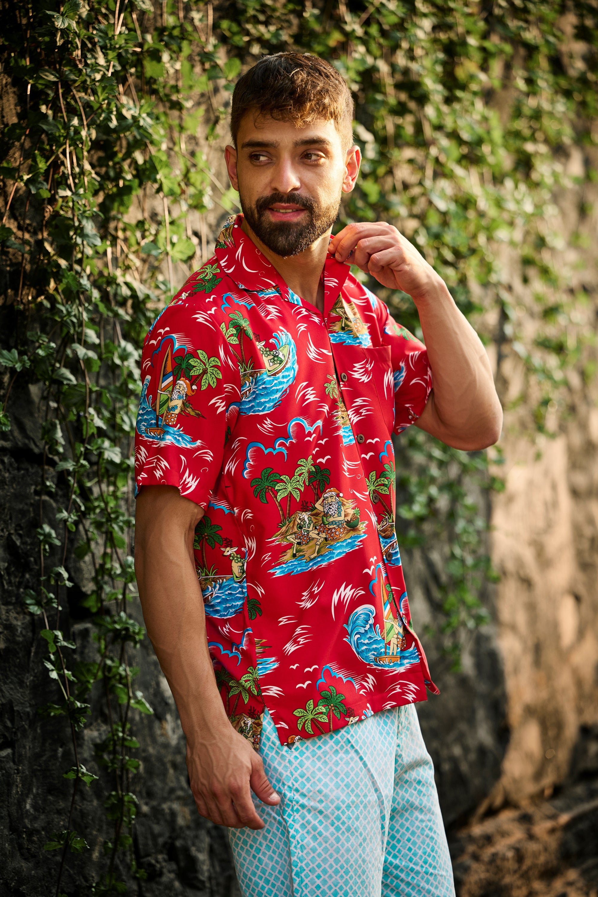 Shop Louis Vuitton Landscape Hawaiian Shirt (1A9TBC) by