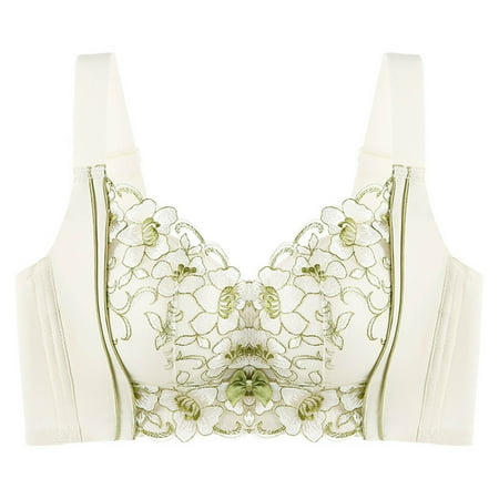 Tumotour Full Coverage Bras For Women Lace Pattern Traceless Without Steel Ring Gathering Push Up Nursing Bra Yoga Beauty Vest Integrated Fixed Chest Pad Fitness Small Soft Breathable Seamless Bra
