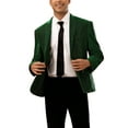 thumbnail image 4 of INSPIRE CHIC Shiny Sport Coats for Men's One Button Single Breasted Wedding Party Blazers M Green, 4 of 5
