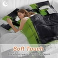 thumbnail image 4 of Abstract Graffiti 4 Piece Duvet Cover Set Twin Size Green Black Angular Layout Soft Bedding Set Comforter Cover, 1 Duvet Cover 1 Flat Sheets and 2 Pillowcases, 4 of 9