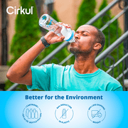 Cirkul 32oz Gray Plastic Bottle with Black Lid and Flavor Cartridge (GoSip Berry Blue Punch)