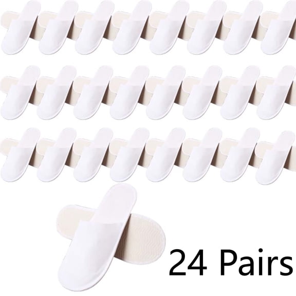 24 Pairs Disposable Slippers Eays Carry for Travel,Thin Slippers Soft Comfortable Guest Use