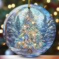 thumbnail image 3 of Ornamentos Del Árbol de Navidad Vitrales 3.5 Pulgadas Diseño, Vidrio Transparente Bauble con Cinta de Oro para la Decoración Del Árbol Y Colgantes de Cinta Del Árbol de Navidad, 3 of 7