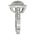 thumbnail image 3 of 10k White Gold Diamond Halo Genuine Green Amethyst Ring Cushion-cut 9x9mm size 8, 3 of 4