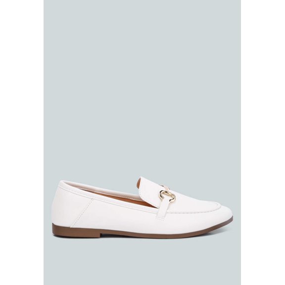 Talula Horsebit Embellished Faux Leather Loafers
