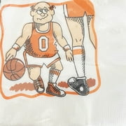 Adult Birthday Vintage 'Orange Basketball' Small Napkins (20ct)