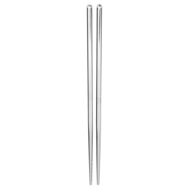 Batería de Cocina 1 par de palillos de acero inoxidablevajillapalitos de comida antideslizantes (plata) Tmvgtek Libre de BPA