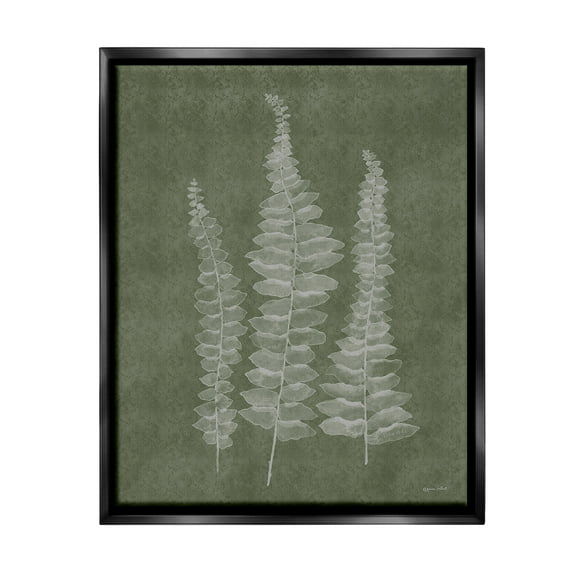 Stupell Industries Green Rustic Botanicals Botanical & Floral Painting Black Floater Framed Canvas Art Print Wall Art, 17 x 21