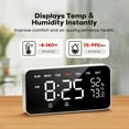 thumbnail image 2 of Digital Alarm Clocks for Bedrooms, Loud Alarm Clock for Heavy Sleepers,Temperature & Humidity Detect White ABS, 2 of 7