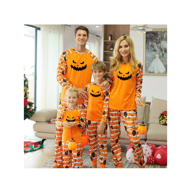 Biekopu Halloween Family Pajamas Matching Sets Smile Pumpkin