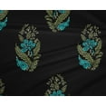 thumbnail image 4 of oneOone Polyester Lycra Fabric Leaves & Floral Block Printed Fabric 1 Yard 56 Inch Wide, 4 of 6