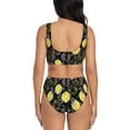 thumbnail image 3 of Wukai Lavender Flowers Women's Bikini Set Two Piece,wimsuit High Waisted V Neck Twist Front Adjustable Spaghetti Straps Bathing Suit-Medium, 3 of 7