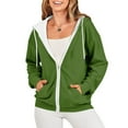 thumbnail image 2 of Timegard Sweat à Capuche Zippé pour Femmes Manches Longues Sweat-Shirts Décontractés Mode Automne avec Poches, 2 of 7
