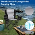 thumbnail image 5 of FREESKY Camping Chair, Oversized Padded Folding Camp Chair Supports 480 lbs, Portable Quad Armchair with Cooler Bag and Storage Pocket, 2 Pack, Black, 5 of 7